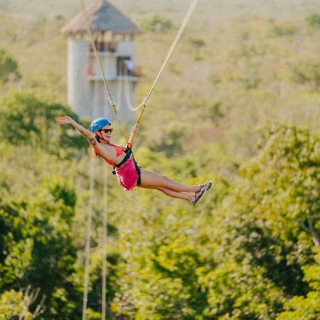Hotel Casa Tortuga Tulum - Cenotes Park Inclusive 외부 사진 Zip-lining at Xel-Há